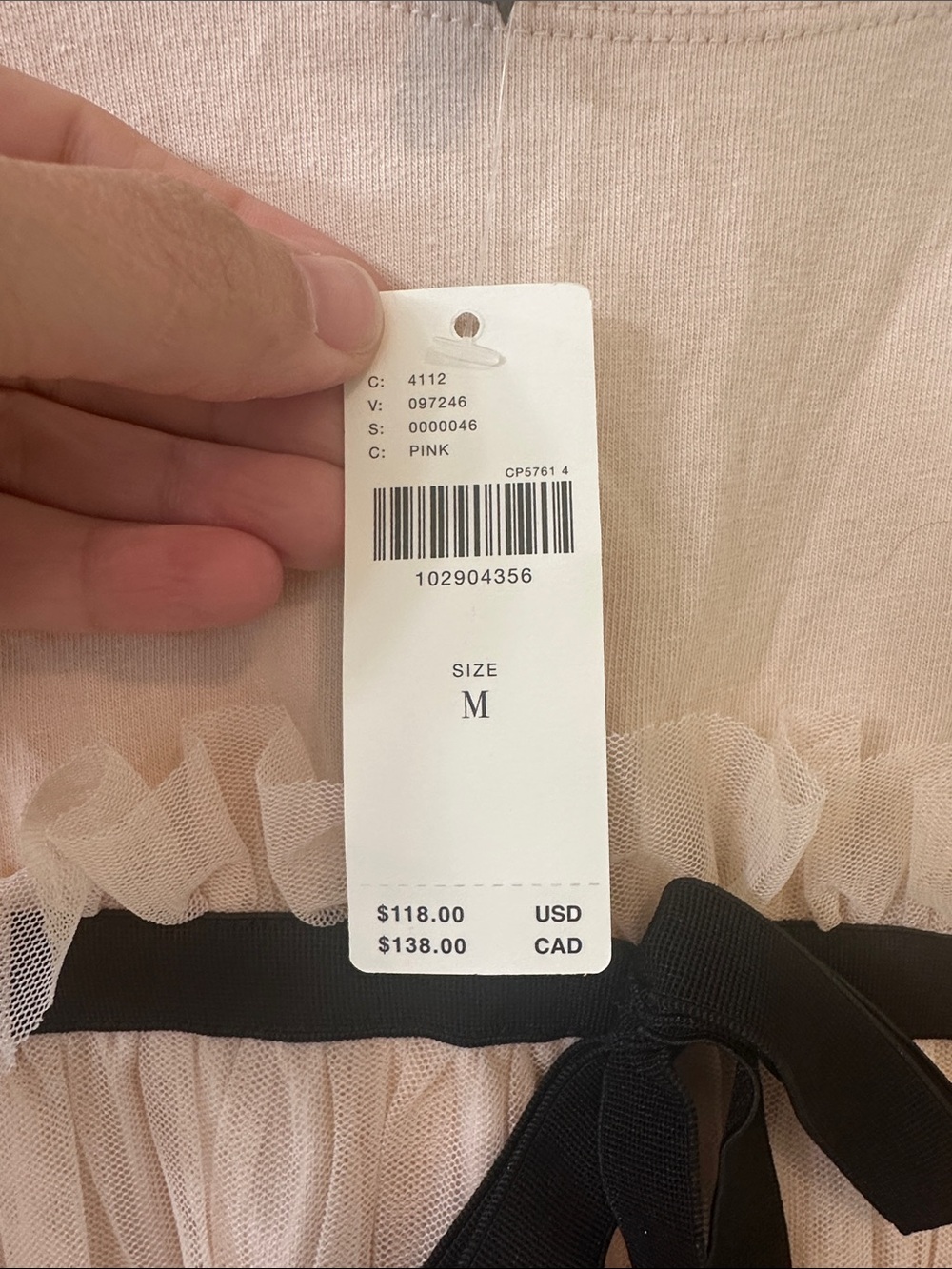 NWT! Anthropologie Pink Tulle T Shirt Size-M - Picture 3 of 4